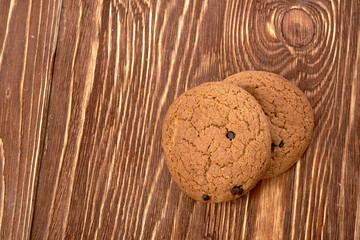 oat cookies on wooden table