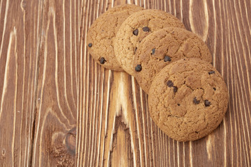 oat cookies on wooden table