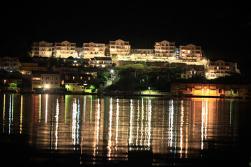Fototapeta na wymiar night landscape resort in Montenegro