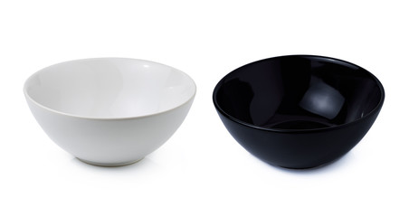 black and white bowl isolated on white background