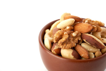 Mix nuts  on wooden background