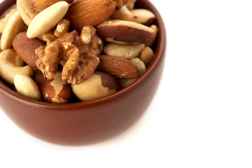 Mix nuts  on wooden background