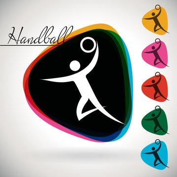 Sports Event icon- Handball. 1 Multicolor & 5 monotone options