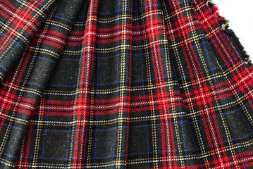 Background of wool fabric in Scottish cage pleated