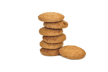 Fototapeta na wymiar Appetizing oatmeal cookies for a snack useful