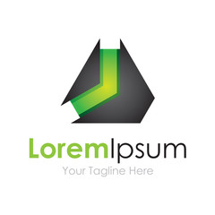 Green black neon technology futuristic simple business icon logo