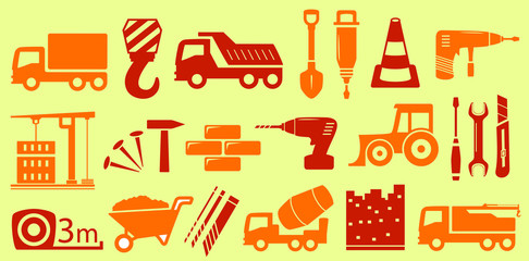 set isolated object for construction industry