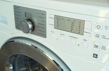 Front panel of a modern washing mashine.