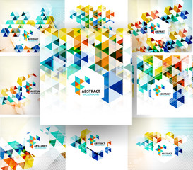 Set of geometric abstract polygonal backgrounds
