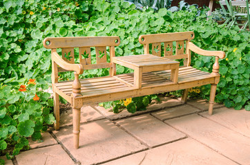Garden furniture in relaxing garden