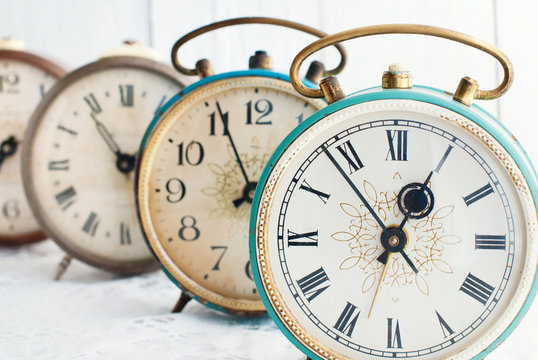 Vintage Alarm Clocks. Conceptual idea - Time