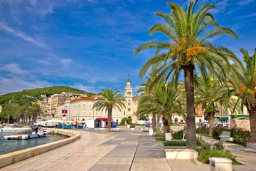 Obraz premium City of Split palm waterfront