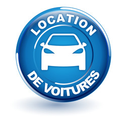 location de voitures sur bouton bleu