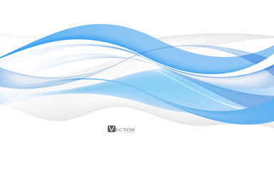 Abstract blue waves - data stream concept. Vector Illustration