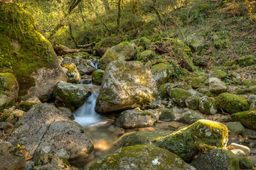 Naklejka na ściany i meble Waterfall in the portuguese national park of Geres