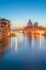 Naklejka na ściany i meble The beautiful night view of the famous Grand Canal in Venice, It