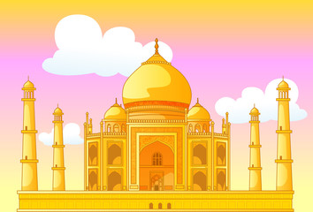 Taj Mahal in India. Vector illustration