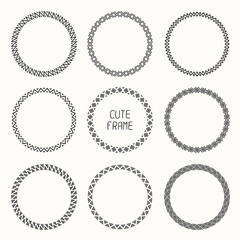 Hand drawn monochrome frame of geometric pattern. Trendy doodle