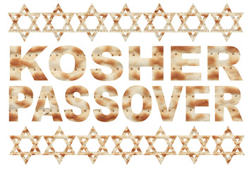 Kosher Passover text with Matzo letters