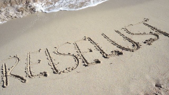 Wort Reiselust am Sandstrand