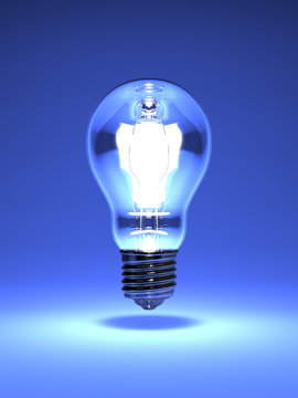 Electric Bulb On Blue