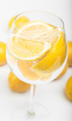 lemon in glass