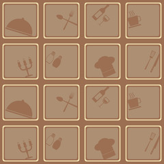 seamless background with restaurant symbols