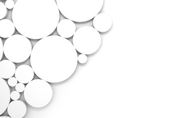 Abstract white 3d background with relief rings pattern