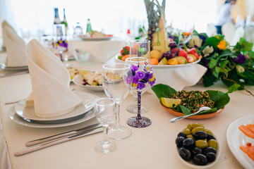 Table set for an event party