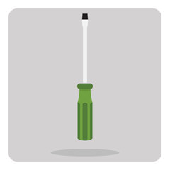 Vector of flat icon, screwdriver on isolated background