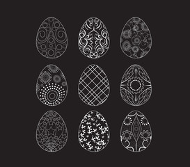 Easter eggs icon set