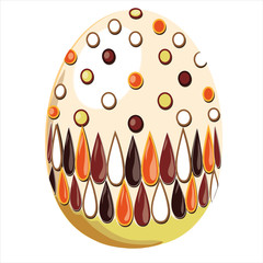 uovo di pasqua bianco decorato