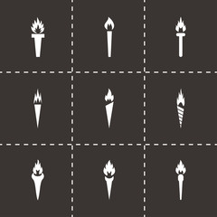 Vector torch icon set