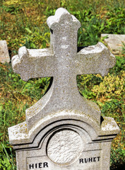 Stone cross at the cemetery