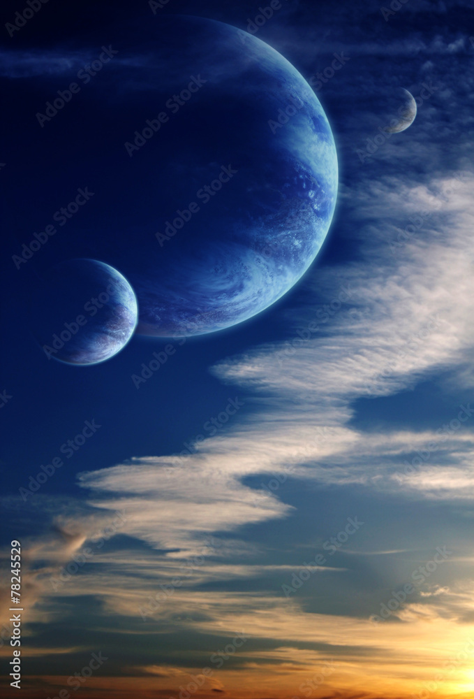 Canvas Prints sunset in alien planet