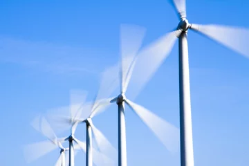 Foto op Plexiglas Molens bewegende windturbines
