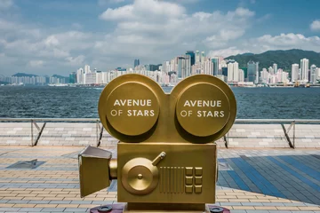Crédence de cuisine en verre imprimé Hong Kong statues Avenue of Stars Tsim Sha Tsui Kowloon Hong Kong