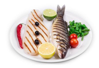 Fish and vegetables.