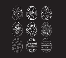 set easter eggs ornamental background