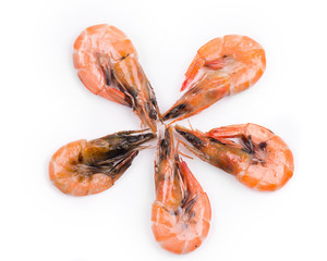 fresh boiled shrimps