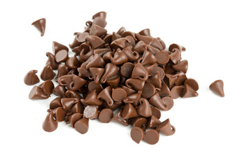 chocolate drops isolated on white