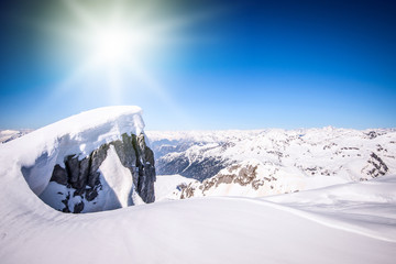 Fototapeta na wymiar winter landscape in a sunny day