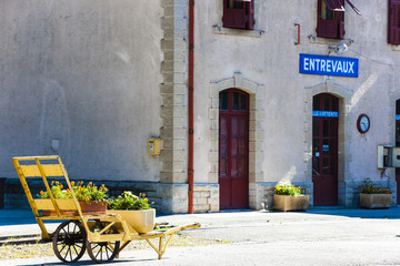 railway station in Entrevaux, Provence, France