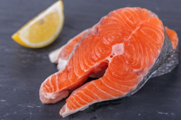 Fresh raw  salmon