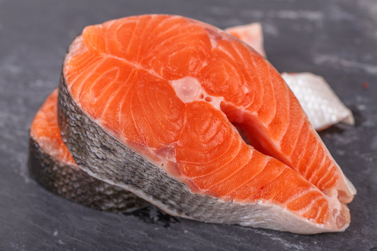 Fresh raw  salmon