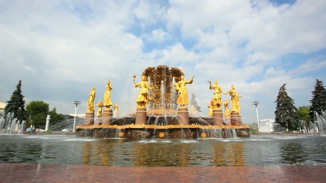 Famous fountain of friendship Of the nations. Moscow. HD