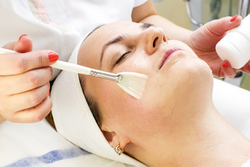 massage and facial peels at the salon cosmetics