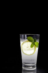 cold drink with ice lemonade