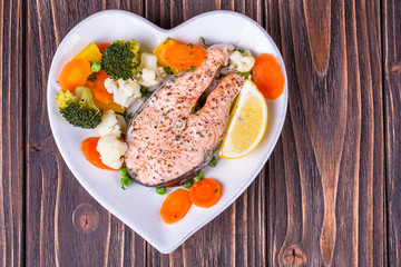 Steamed salmon