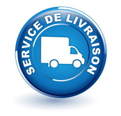 service de livraison sur bouton bleu